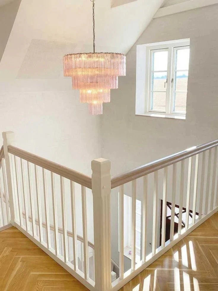 Modern Art Design 3/4/5/7 - Tier Hand - blown Glass Tiered Chandelier - Joyfuzzy