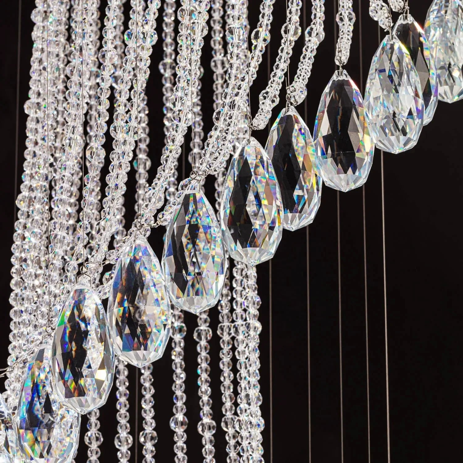 Modern Art Design Crystal Spiral Raindrop Chandelier - Joyfuzzy