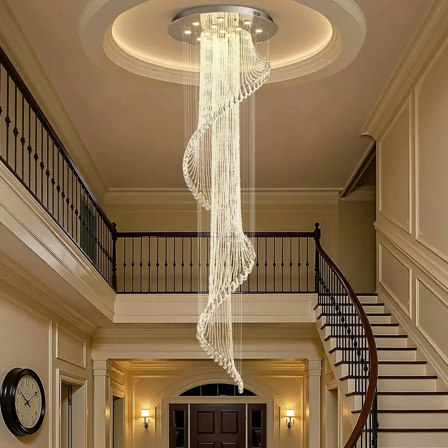 Modern Art Design Crystal Spiral Raindrop Chandelier - Joyfuzzy