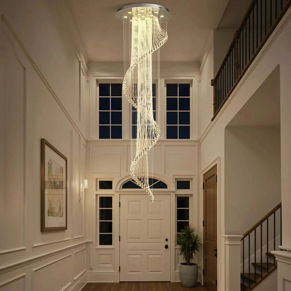 Modern Art Design Crystal Spiral Raindrop Chandelier - Joyfuzzy