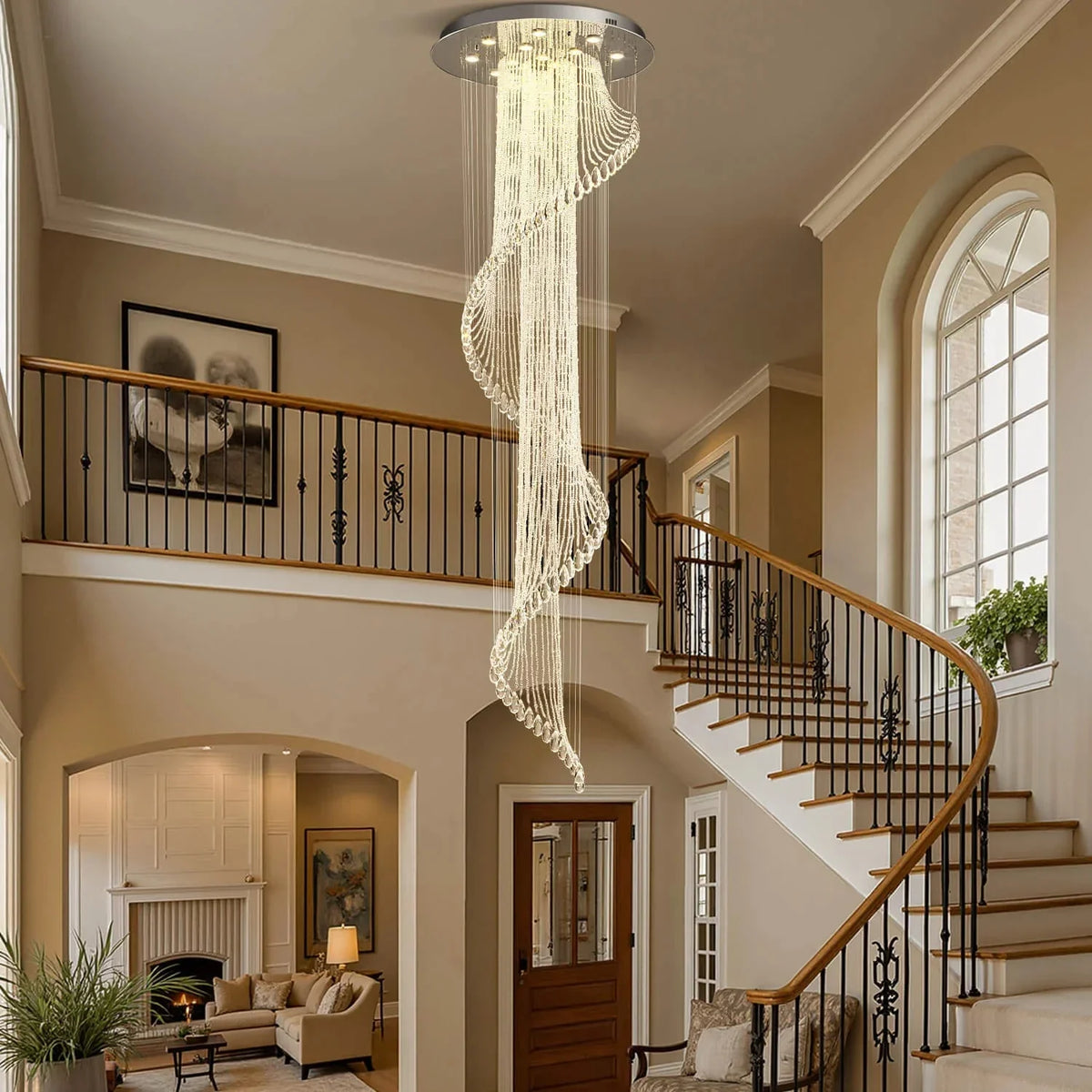 Modern Art Design Crystal Spiral Raindrop Chandelier - Joyfuzzy