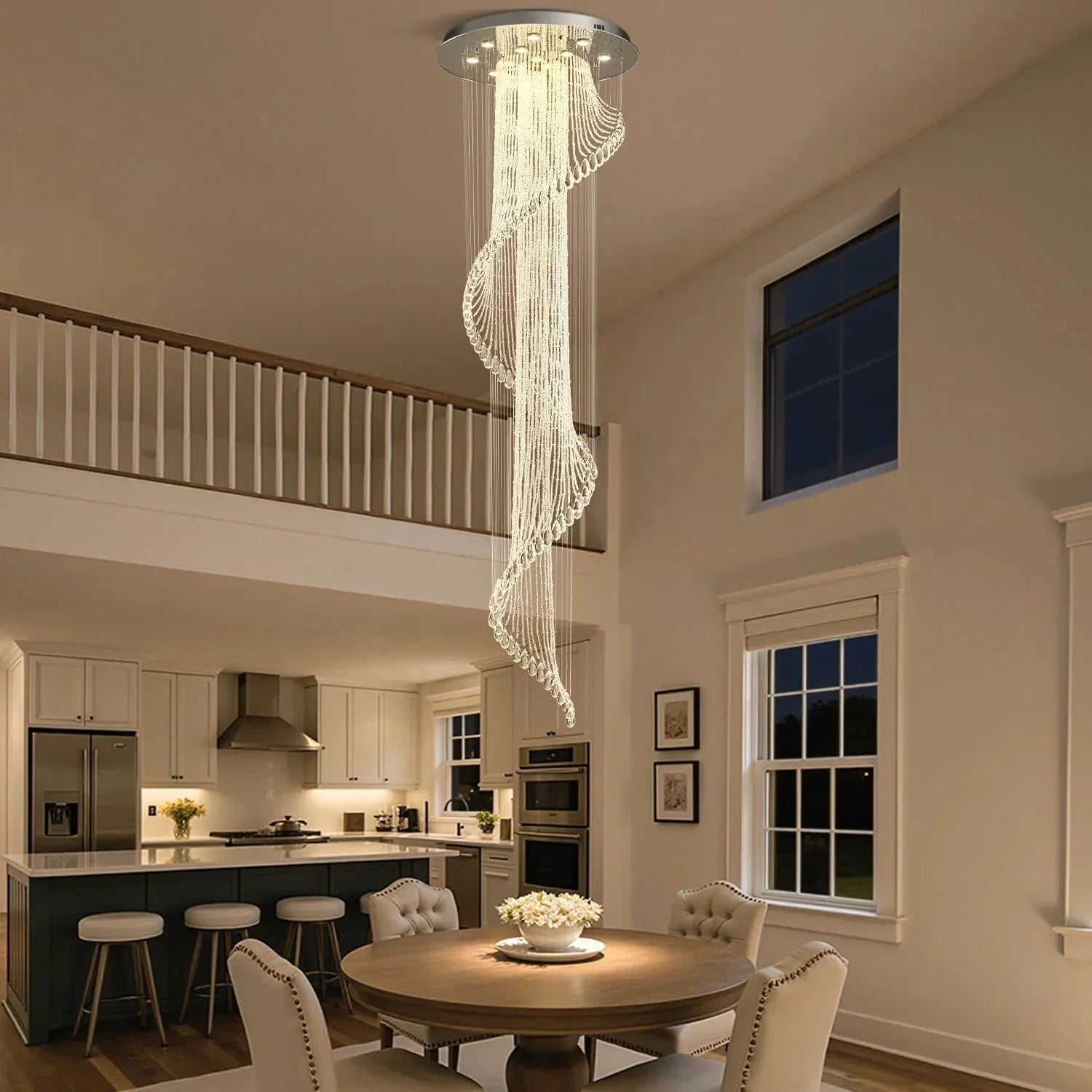 Modern Art Design Crystal Spiral Raindrop Chandelier - Joyfuzzy