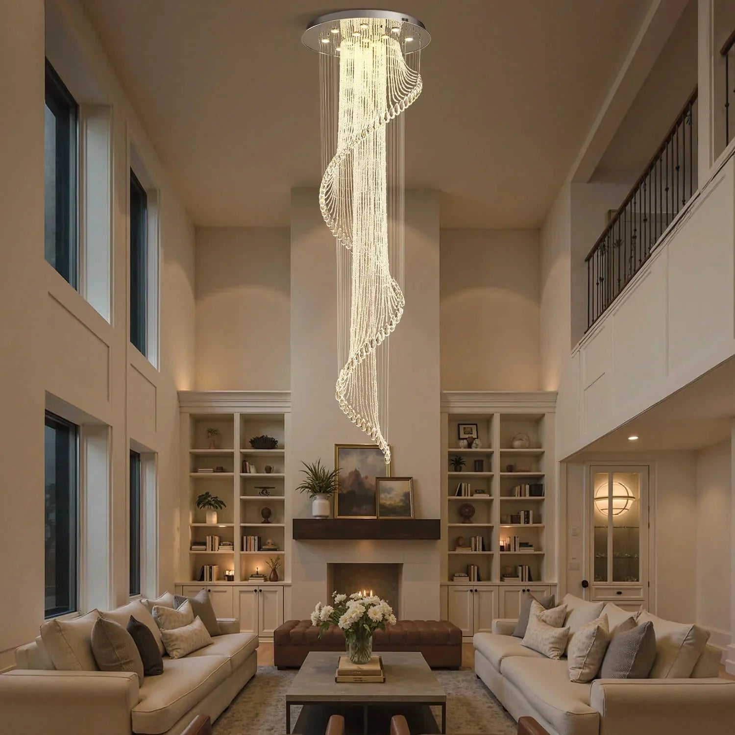 Modern Art Design Crystal Spiral Raindrop Chandelier - Joyfuzzy
