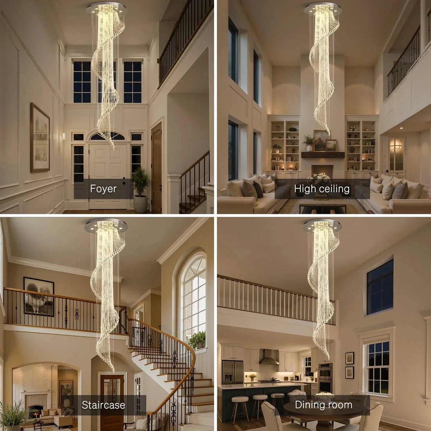 Modern Art Design Crystal Spiral Raindrop Chandelier - Joyfuzzy