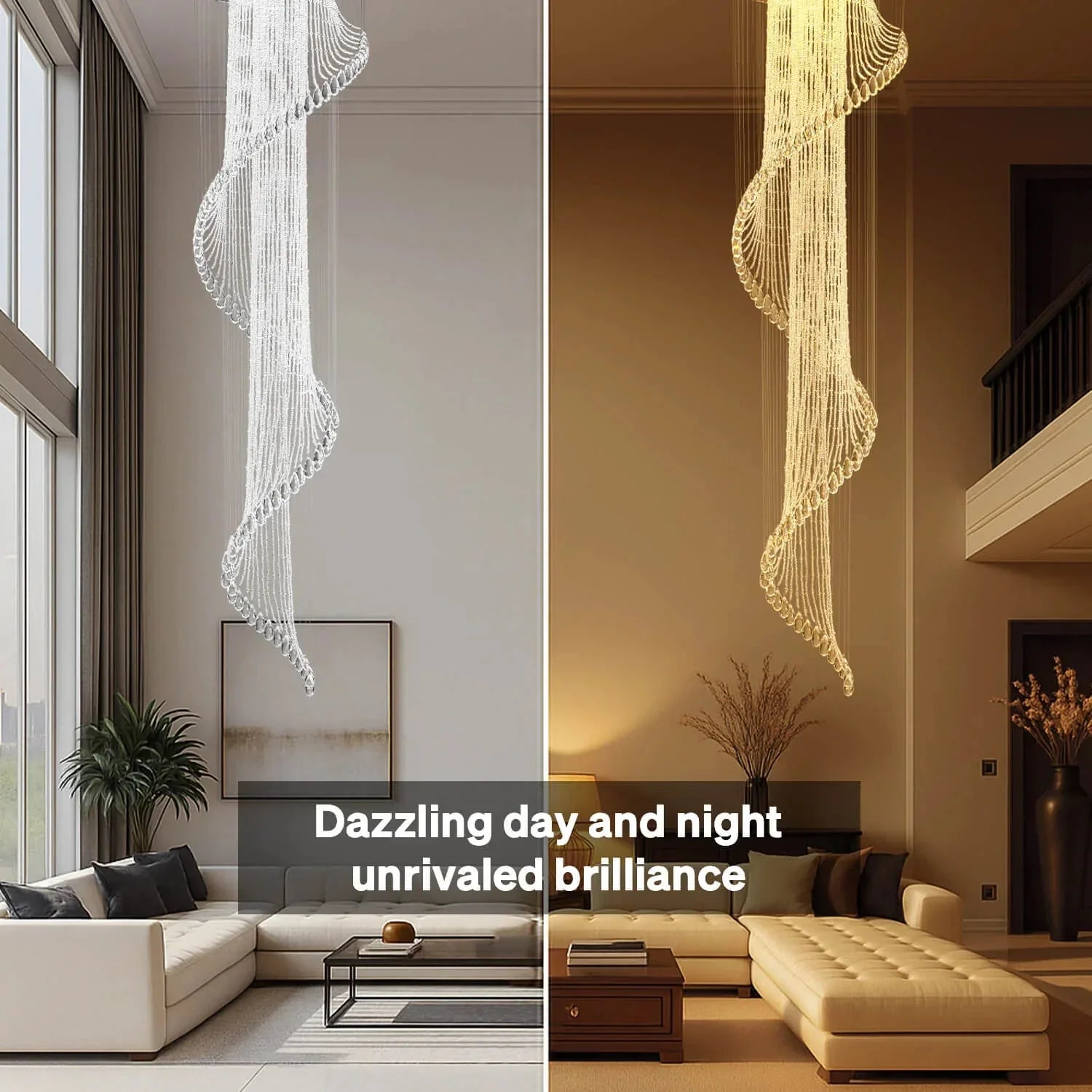 Modern Art Design Crystal Spiral Raindrop Chandelier - Joyfuzzy