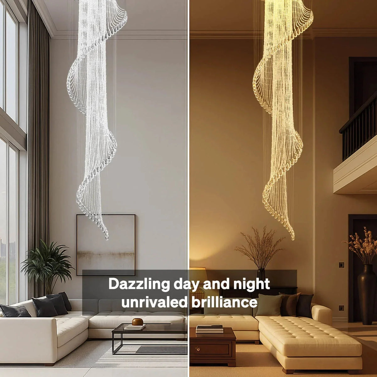 Modern Art Design Crystal Spiral Raindrop Chandelier - Joyfuzzy