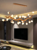 Modern Art Extra Large Branch Style Chandelier with Clear Bubble Glass Eggs for Dining Room and Living Room - 30 Lights: L68.9