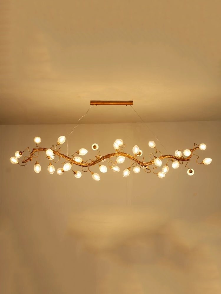 Modern Art Extra Large Branch Style Chandelier with Clear Bubble Glass Eggs for Dining Room and Living Room - 30 Lights: L68.9"*W16.5"*H17.7"Warm LightJoyfuzzy