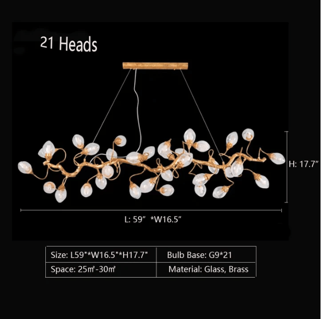 Modern Art Extra Large Branch Style Chandelier with Clear Bubble Glass Eggs for Dining Room and Living Room - 30 Lights: L68.9"*W16.5"*H17.7"Warm LightJoyfuzzy