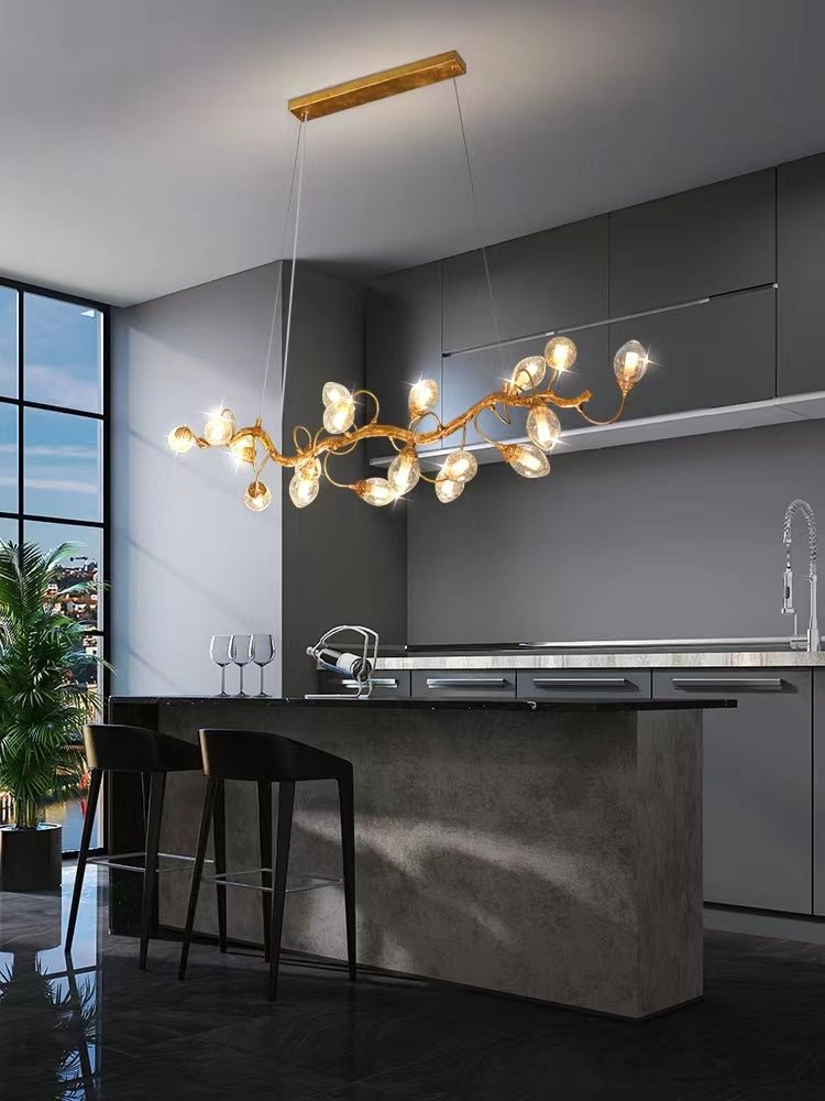 Modern Art Extra Large Branch Style Chandelier with Clear Bubble Glass Eggs for Dining Room and Living Room - 16 Lights: L47.2"*W16.5"*H17.7"Warm LightJoyfuzzy