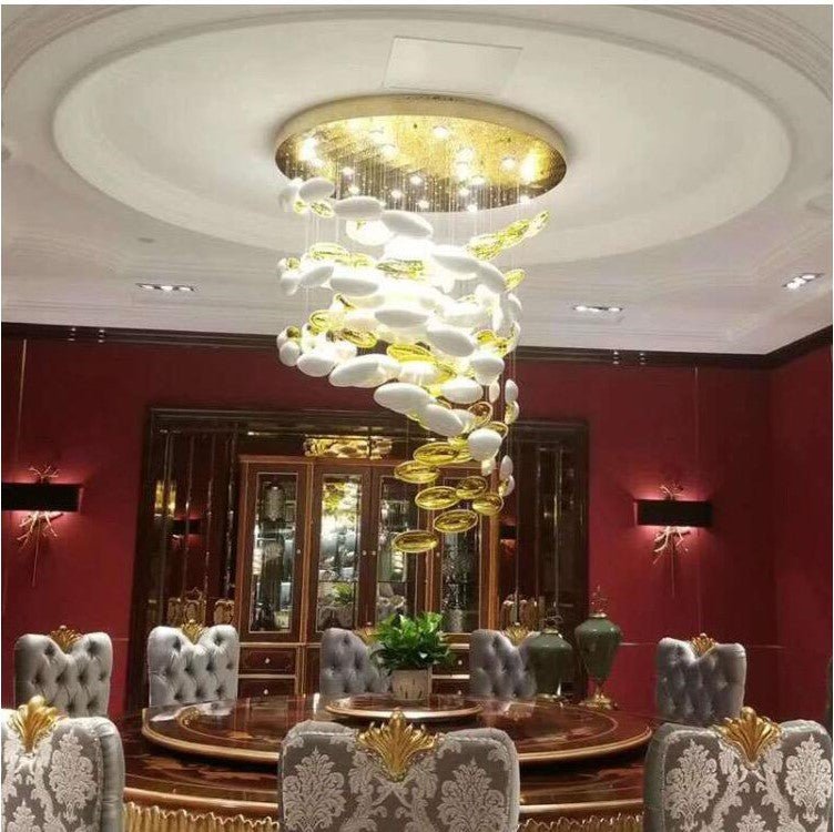 Modern Artistic Unique Golden Dragon Egg Pendant Ceiling Light Fixture for Staircase/ Sales Center/ Hotel - Joyfuzzy