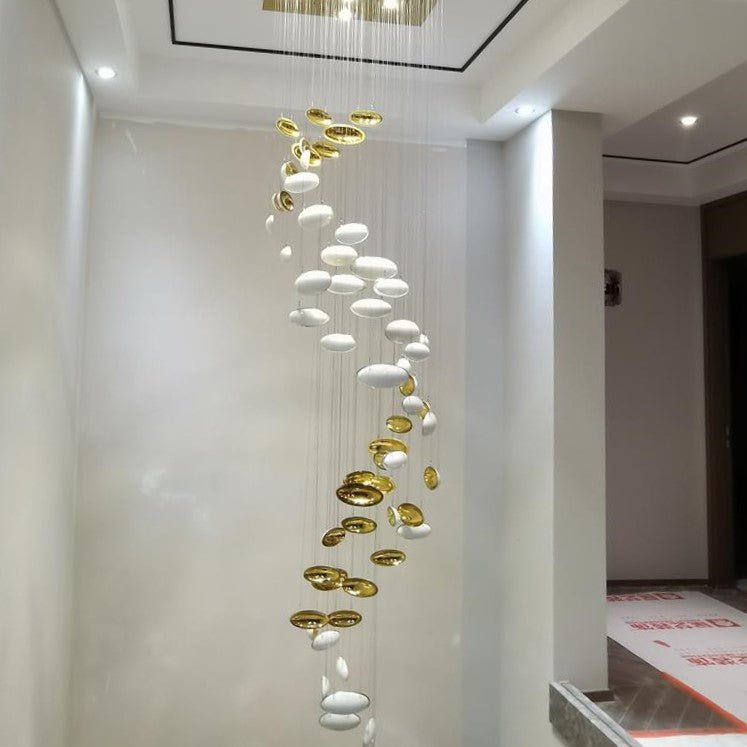 Modern Artistic Unique Golden Dragon Egg Pendant Ceiling Light Fixture for Staircase/ Sales Center/ Hotel - Joyfuzzy