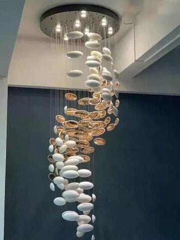 Modern Artistic Unique Golden Dragon Egg Pendant Ceiling Light Fixture for Staircase/ Sales Center/ Hotel - Joyfuzzy