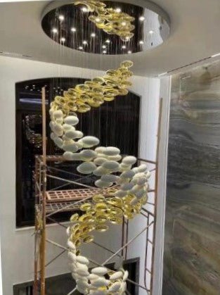 Modern Artistic Unique Golden Dragon Egg Pendant Ceiling Light Fixture for Staircase/ Sales Center/ Hotel - Joyfuzzy