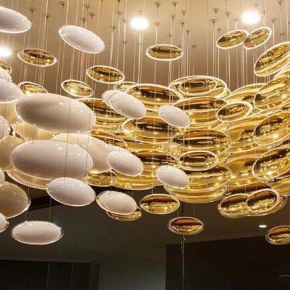 Modern Artistic Unique Golden Dragon Egg Pendant Ceiling Light Fixture for Staircase/ Sales Center/ Hotel - Joyfuzzy