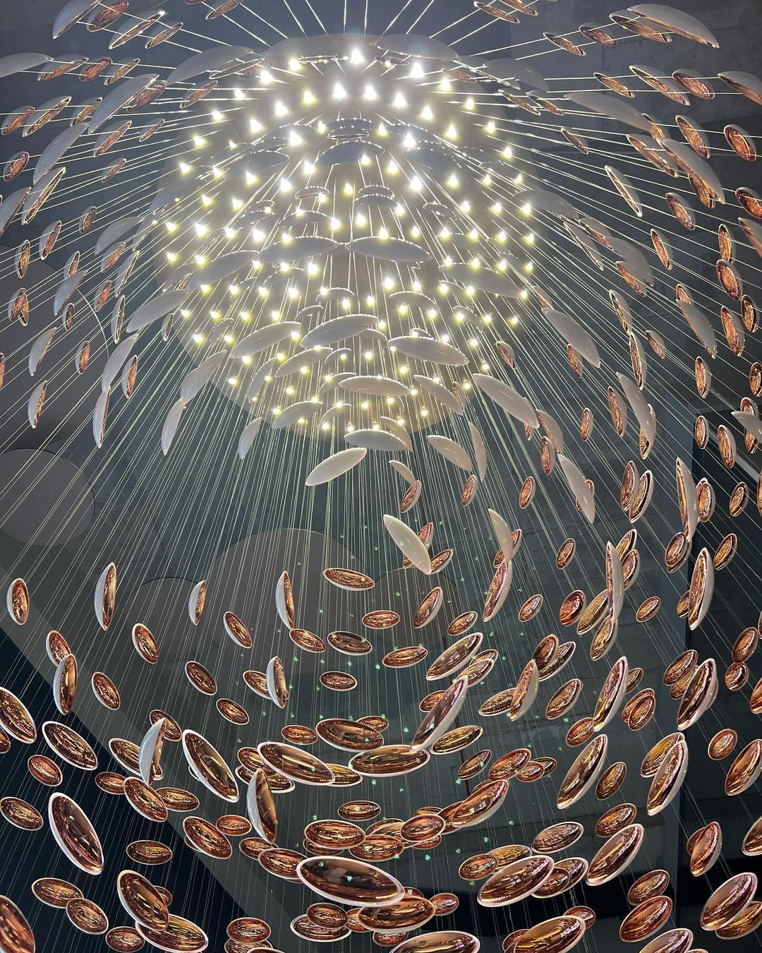 Modern Artistic Unique Golden Dragon Egg Pendant Ceiling Light Fixture for Staircase/ Sales Center/ Hotel - Joyfuzzy