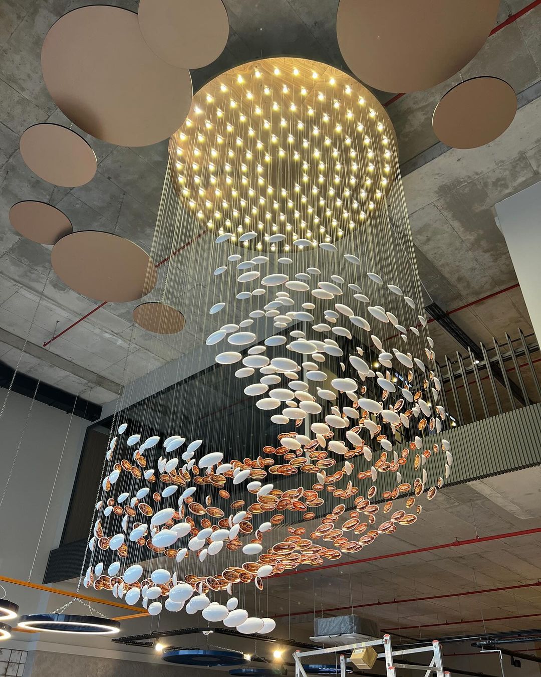 Modern Artistic Unique Golden Dragon Egg Pendant Ceiling Light Fixture for Staircase/ Sales Center/ Hotel - Joyfuzzy