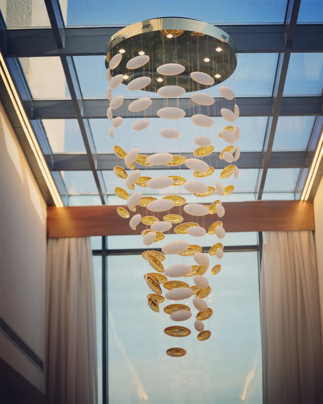 Modern Artistic Unique Golden Dragon Egg Pendant Ceiling Light Fixture for Staircase/ Sales Center/ Hotel - Joyfuzzy
