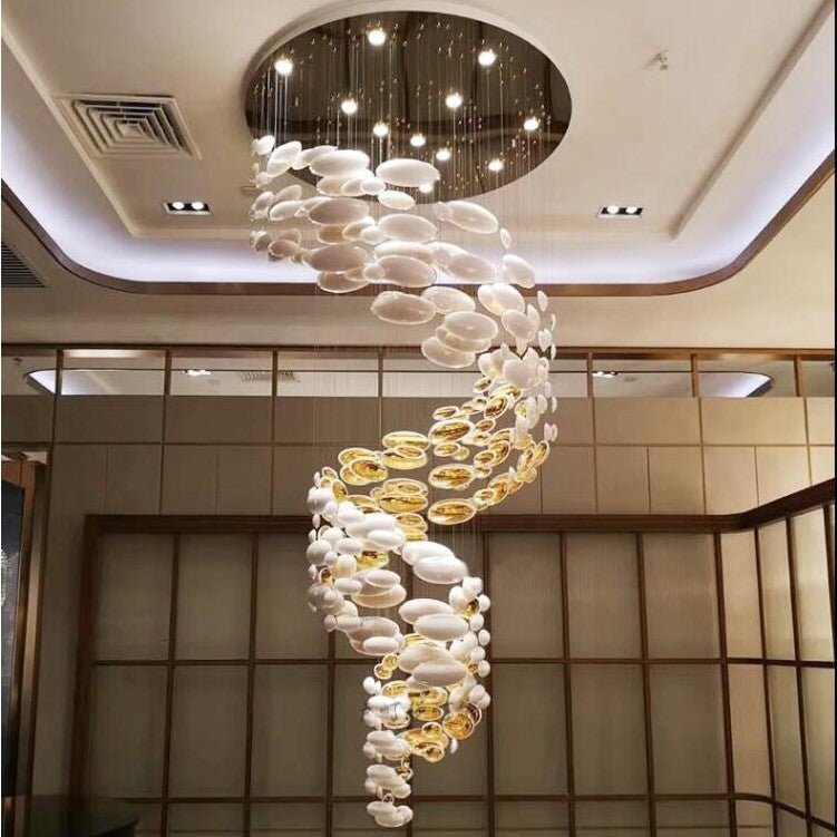 Modern Artistic Unique Golden Dragon Egg Pendant Ceiling Light Fixture for Staircase/ Sales Center/ Hotel - Joyfuzzy