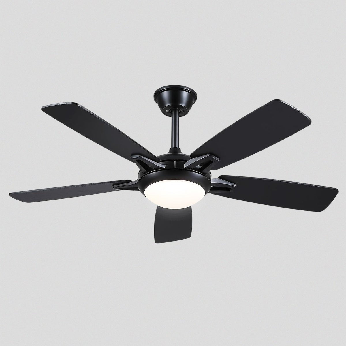 Modern Ceiling Fans with Lights 6 Speeds Reversible Dual Finish Wooden Blades 52" - Joyfuzzy
