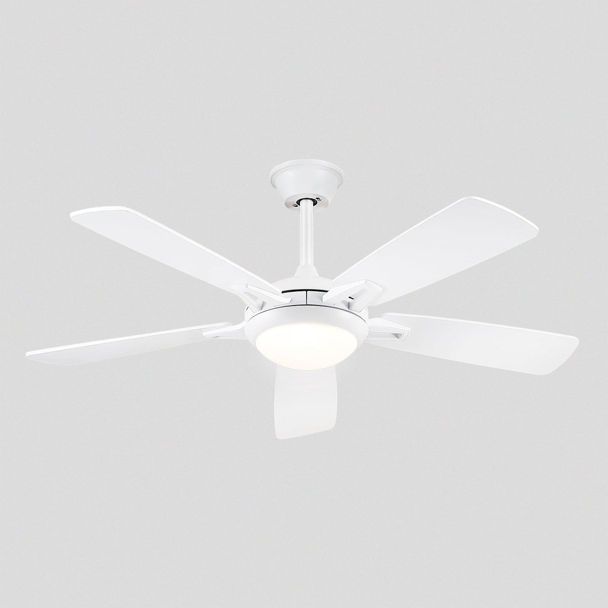 Modern Ceiling Fans with Lights 6 Speeds Reversible Dual Finish Wooden Blades 52" - Joyfuzzy