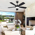 Modern Ceiling Fans with Lights 6 Speeds Reversible Dual Finish Wooden Blades 52