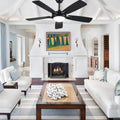 Modern Ceiling Fans with Lights 6 Speeds Reversible Dual Finish Wooden Blades 52