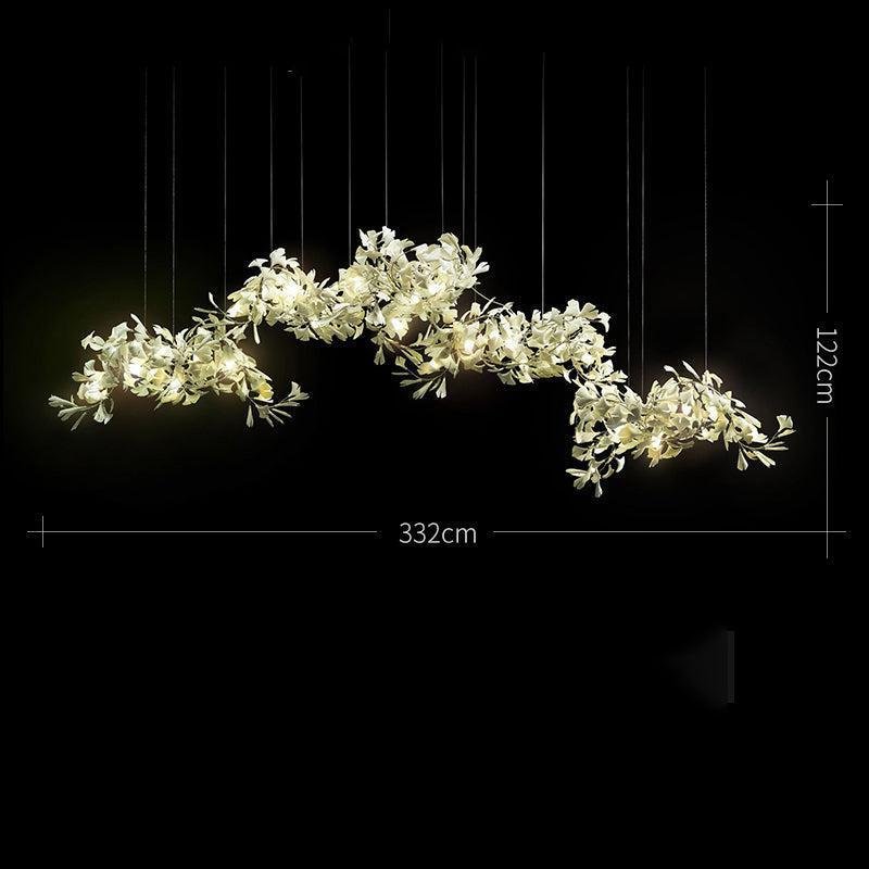 Modern Creative Ginkgo Linear Chandelier - 130.7" LJoyfuzzy
