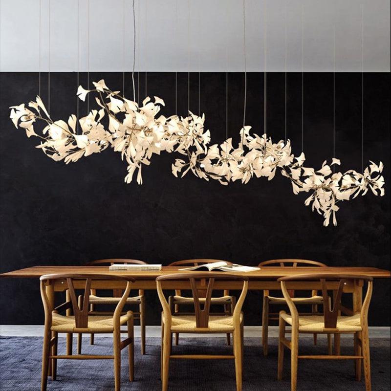 Modern Creative Ginkgo Linear Chandelier - 130.7" LJoyfuzzy