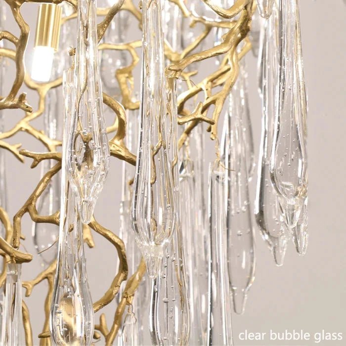 Modern Crystal Droplet Branch Staircase Chandelier - DIAMETER 100 CM（39.3IN） X HEIGHT 135 CM（53 IN）Joyfuzzy