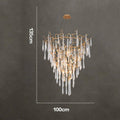 Modern Crystal Droplet Branch Staircase Chandelier - DIAMETER 100 CM（39.3IN） X HEIGHT 135 CM（53 IN）Joyfuzzy