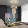 Modern Crystal Droplet Branch Staircase Chandelier - DIAMETER 100 CM（39.3IN） X HEIGHT 135 CM（53 IN）Joyfuzzy