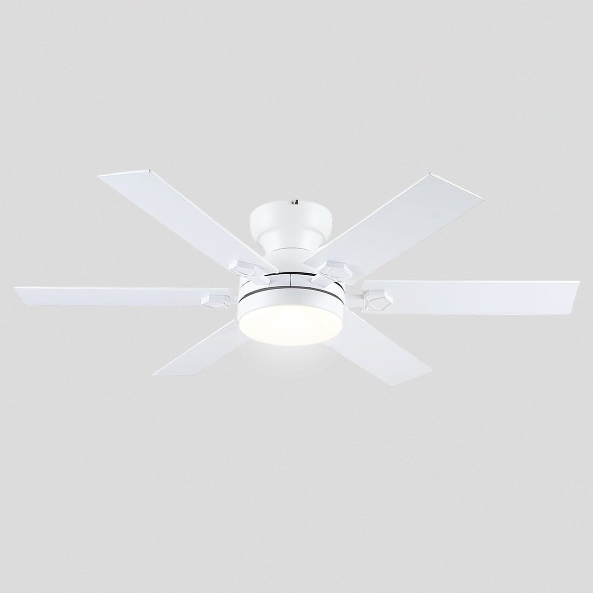 Modern Flush Mount Fans Light Ceiling Fans with Lights Black Low Profile Ceiling Fans 52“ - Joyfuzzy
