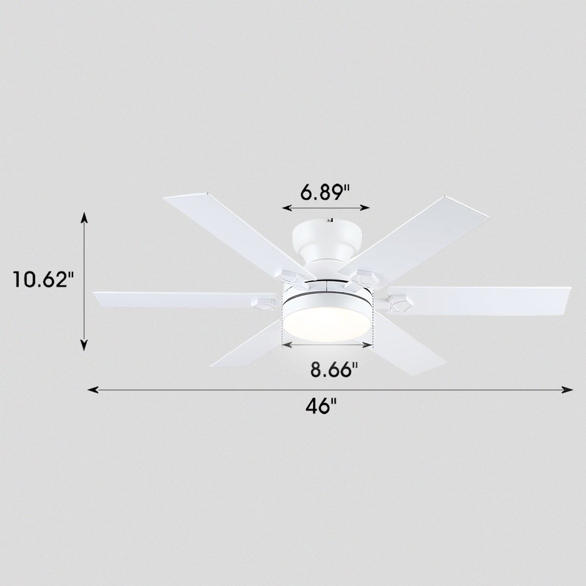 Modern Flush Mount Fans Light Ceiling Fans with Lights Black Low Profile Ceiling Fans 52“ - Joyfuzzy