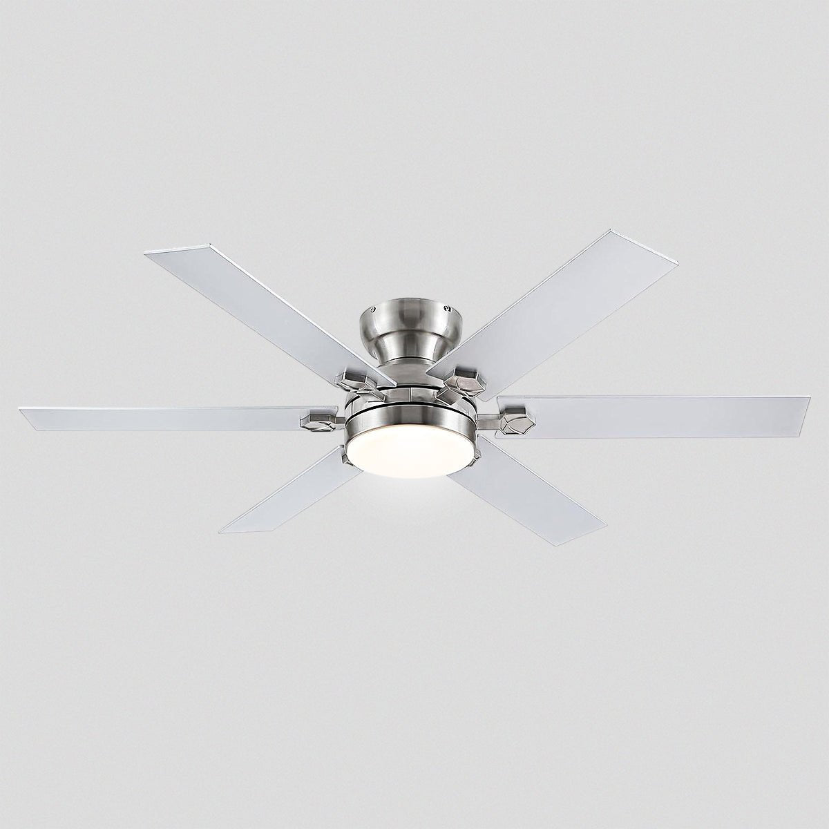 Modern Flush Mount Fans Light Ceiling Fans with Lights Black Low Profile Ceiling Fans 52“ - Joyfuzzy