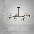 Modern Industrial Branch Chandelier with Multiple Glass Pendants Extra Large for Living or Dining Room - 7 Lights: L47.2