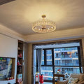 Modern Invisible Blade Fan Light Crystal Chandelier for Living/Dining Room/Bedroom-