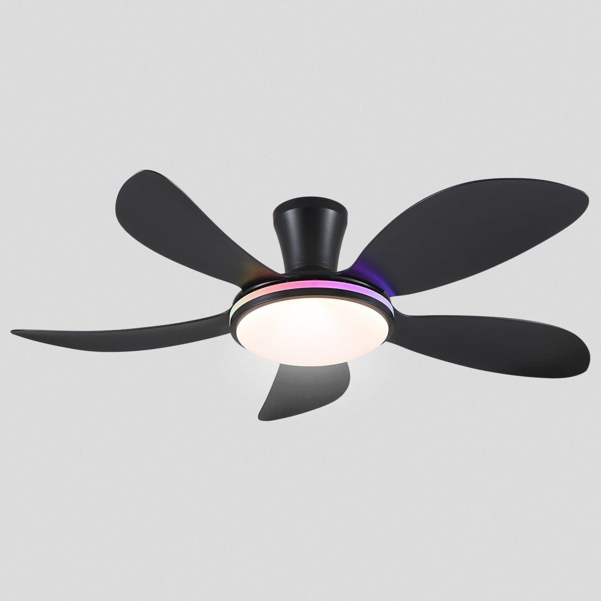 Modern LED Ceiling Fans Low Profile Ceiling Fans with Lights 6 Speeds 48" - Joyfuzzy