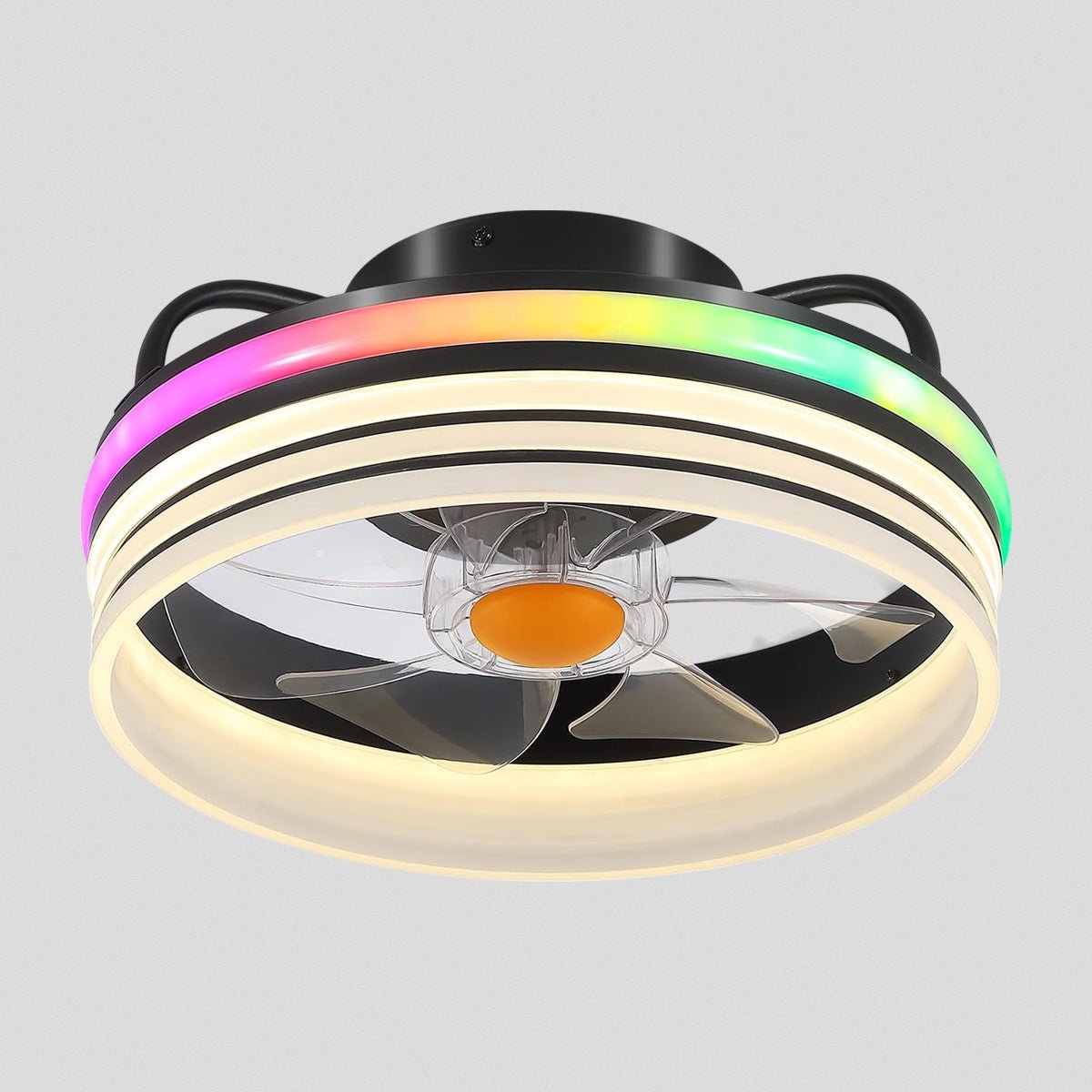 Modern LED Flush Mount Ceiling Fan Light 13" - Joyfuzzy