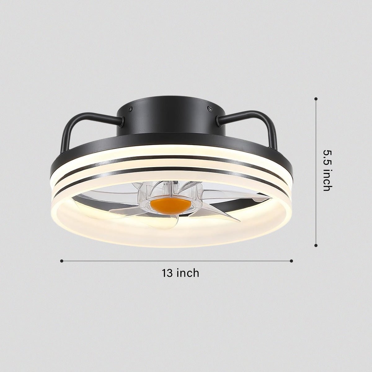 Modern LED Flush Mount Ceiling Fan Light 13" - Joyfuzzy