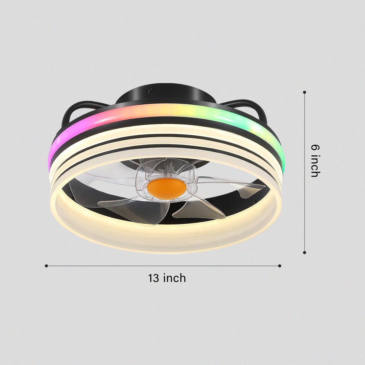 Modern LED Flush Mount Ceiling Fan Light 13" - Joyfuzzy