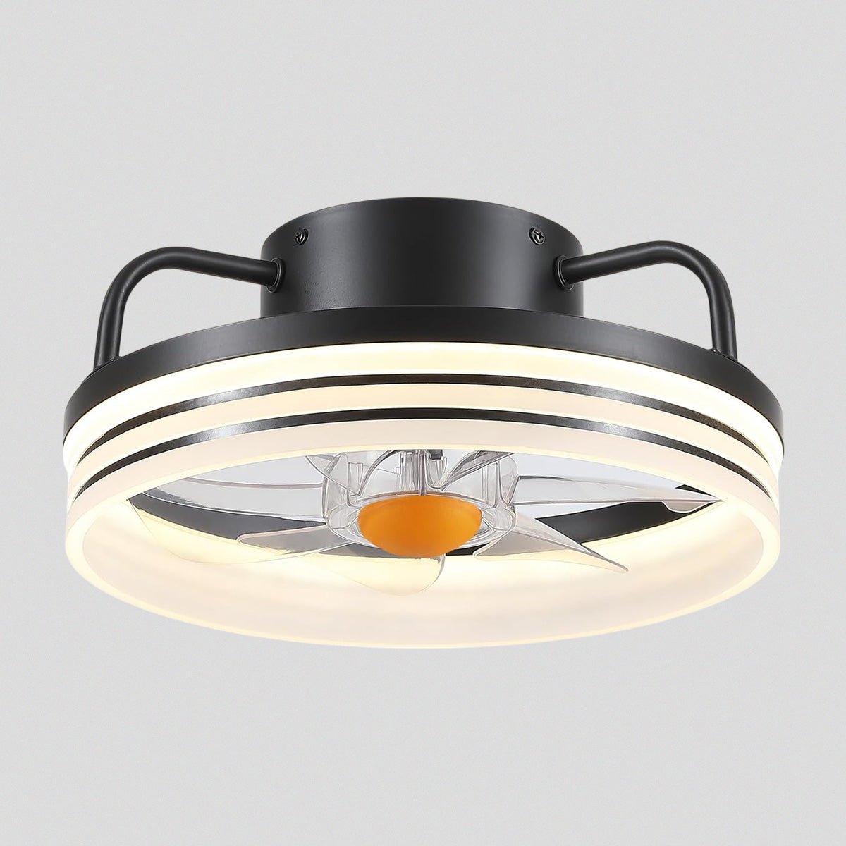 Modern LED Flush Mount Ceiling Fan Light 13" - Joyfuzzy