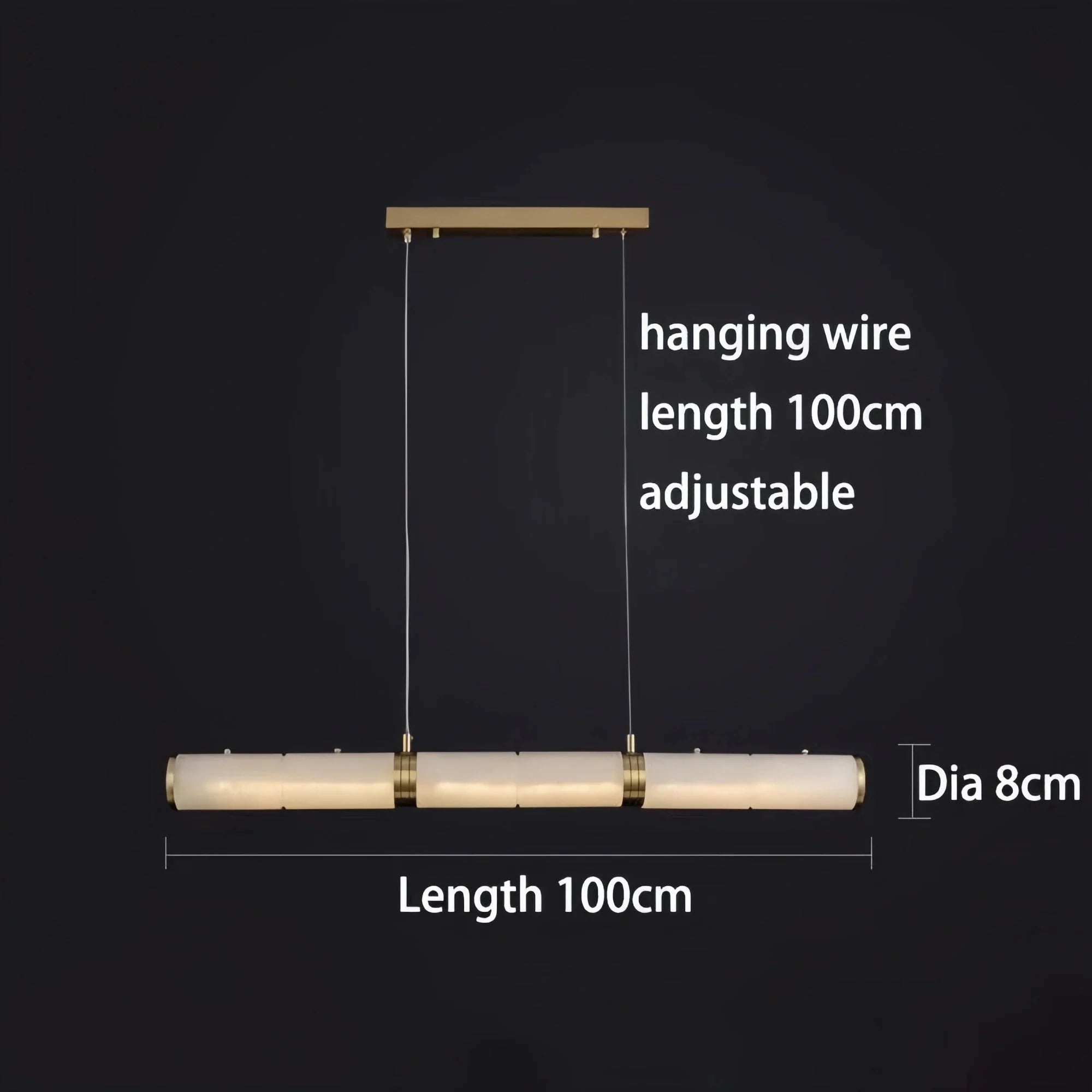 Modern Linear Alabaster Chandelier, Chandelier Over Dining Table - 39.37‘’LJoyfuzzy