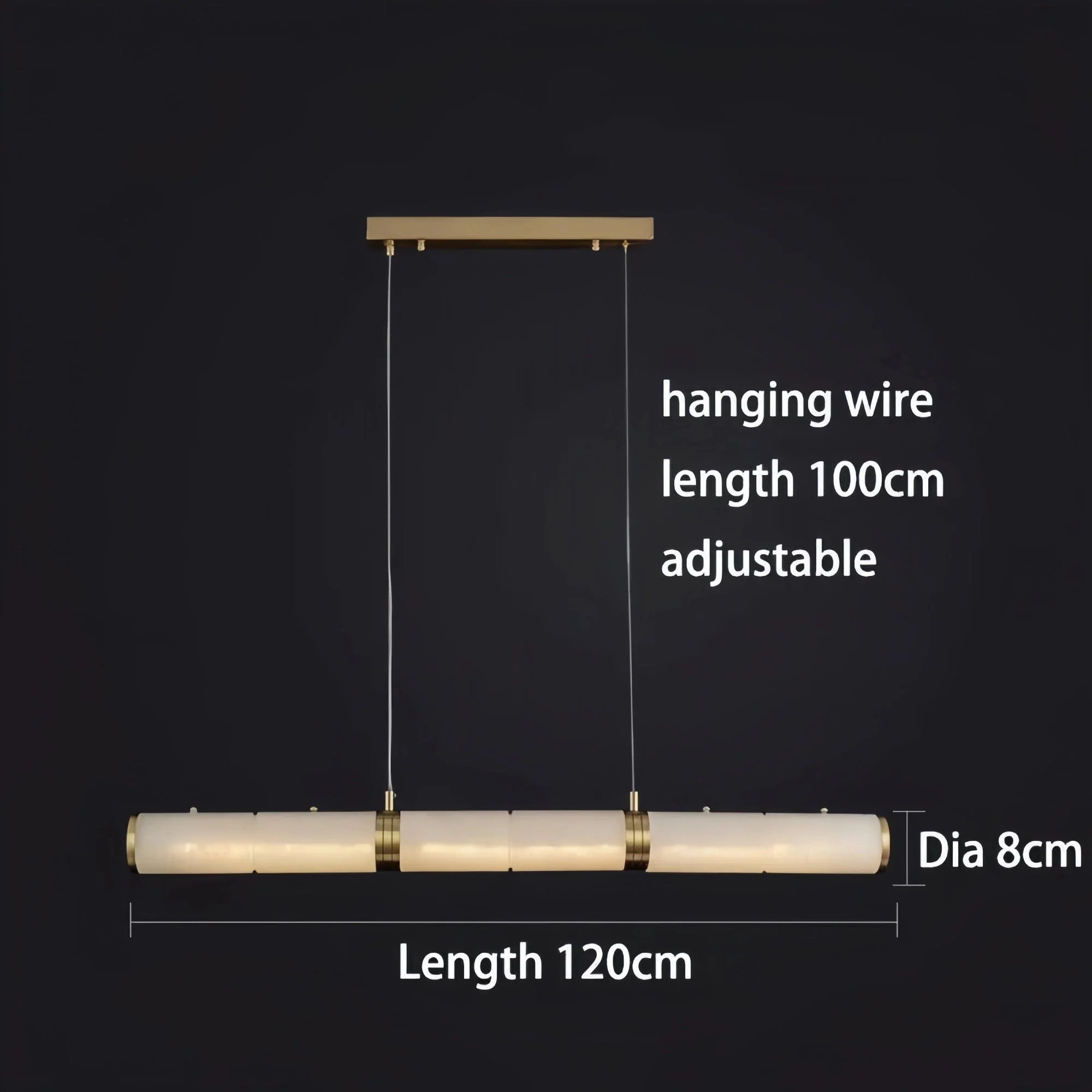 Modern Linear Alabaster Chandelier, Chandelier Over Dining Table - 47.24''LJoyfuzzy