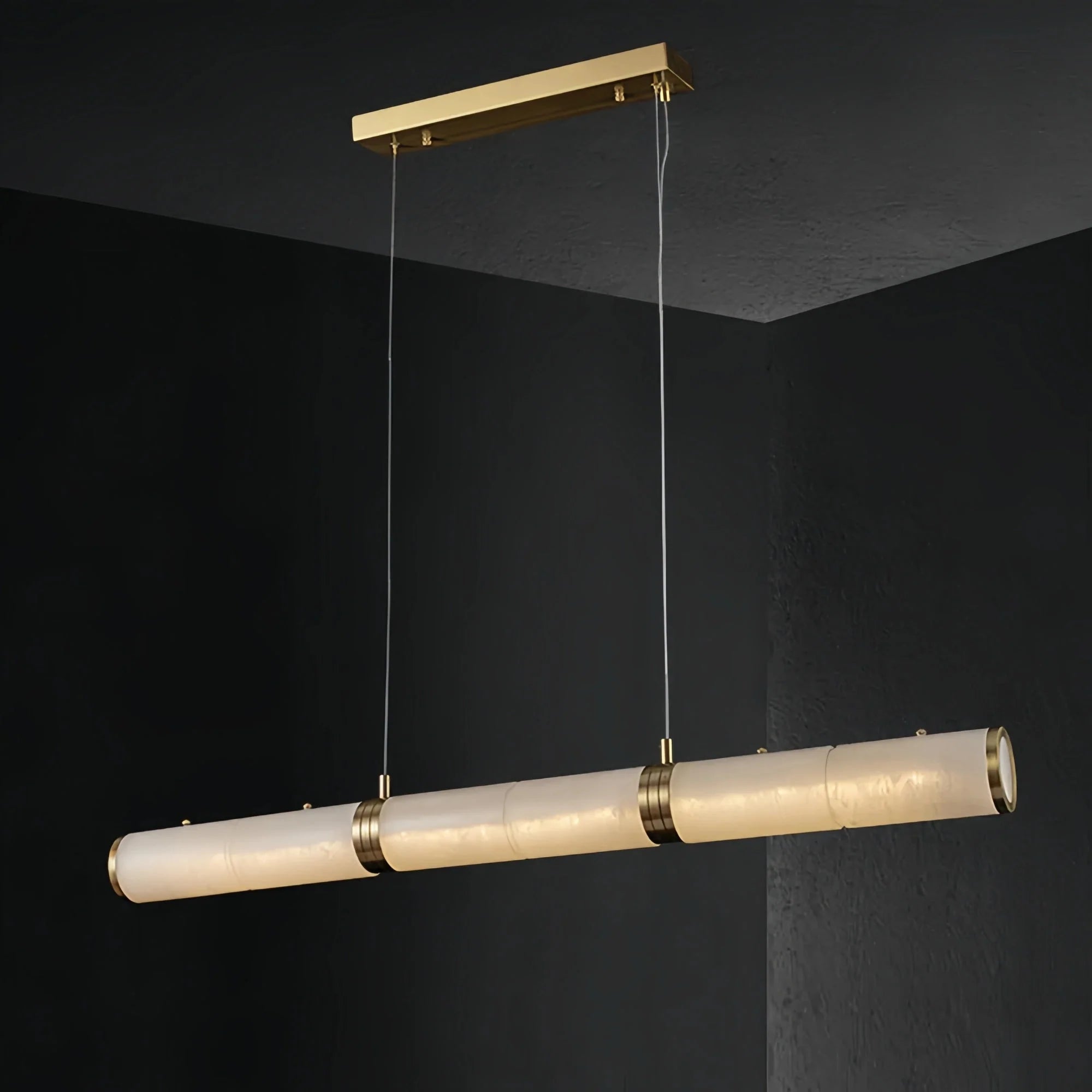 Modern Linear Alabaster Chandelier, Chandelier Over Dining Table - 39.37‘’LJoyfuzzy