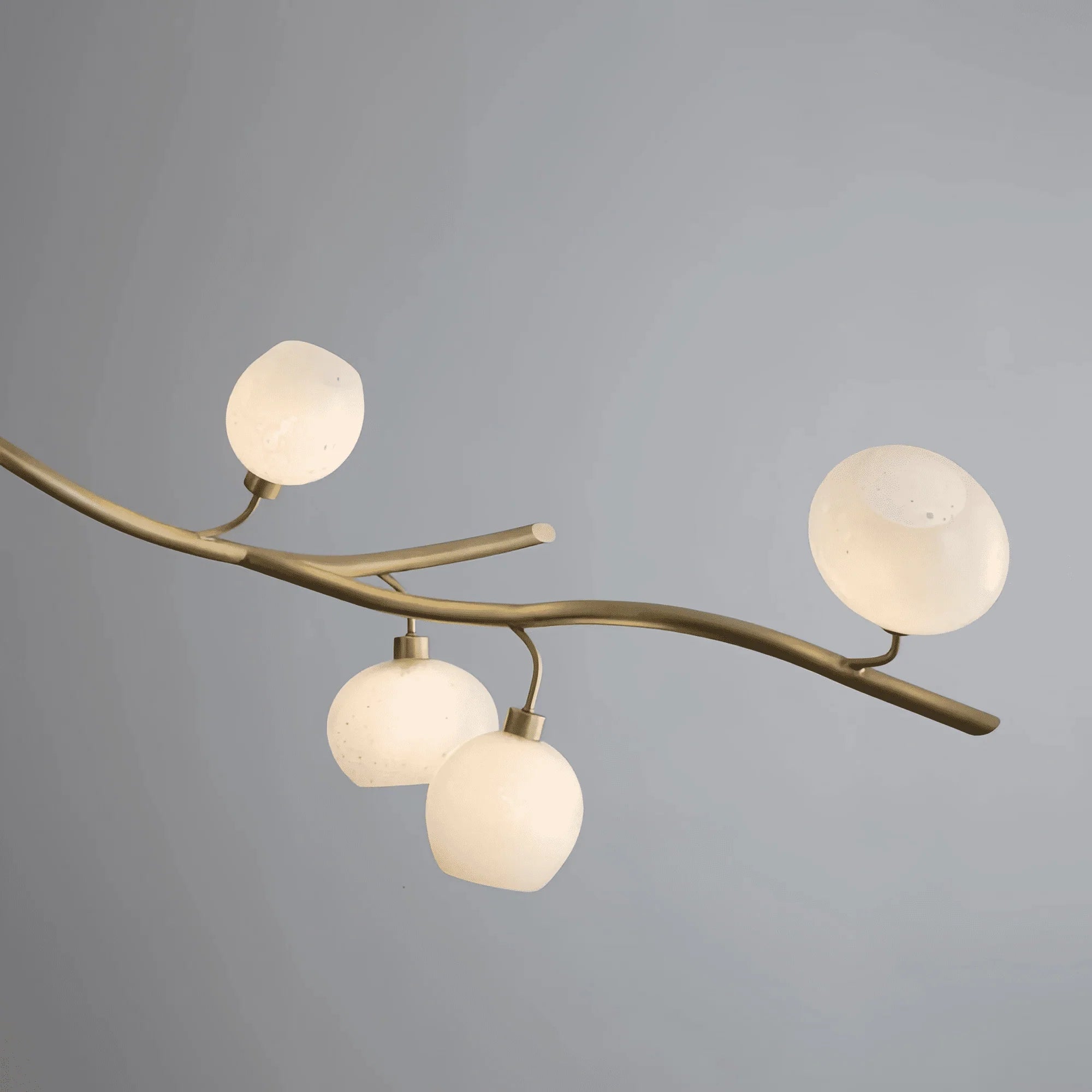 Modern Linear Brass Branches Chandelier for Dining Room - L83.5"*W55"*H75.5"Dimmable Warm LightJoyfuzzy