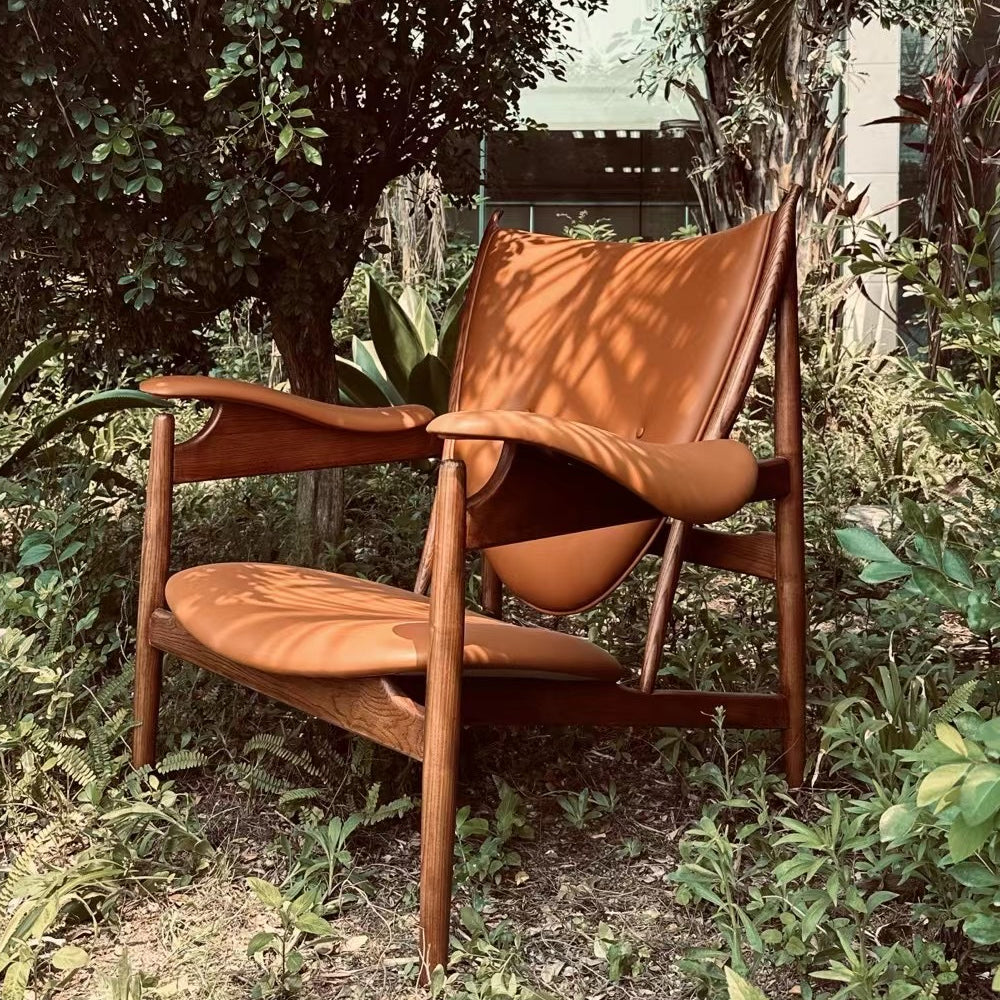 Modern Living Room Chairs Leather & Wood Chieftain Chair Outdoor Lounge Chair