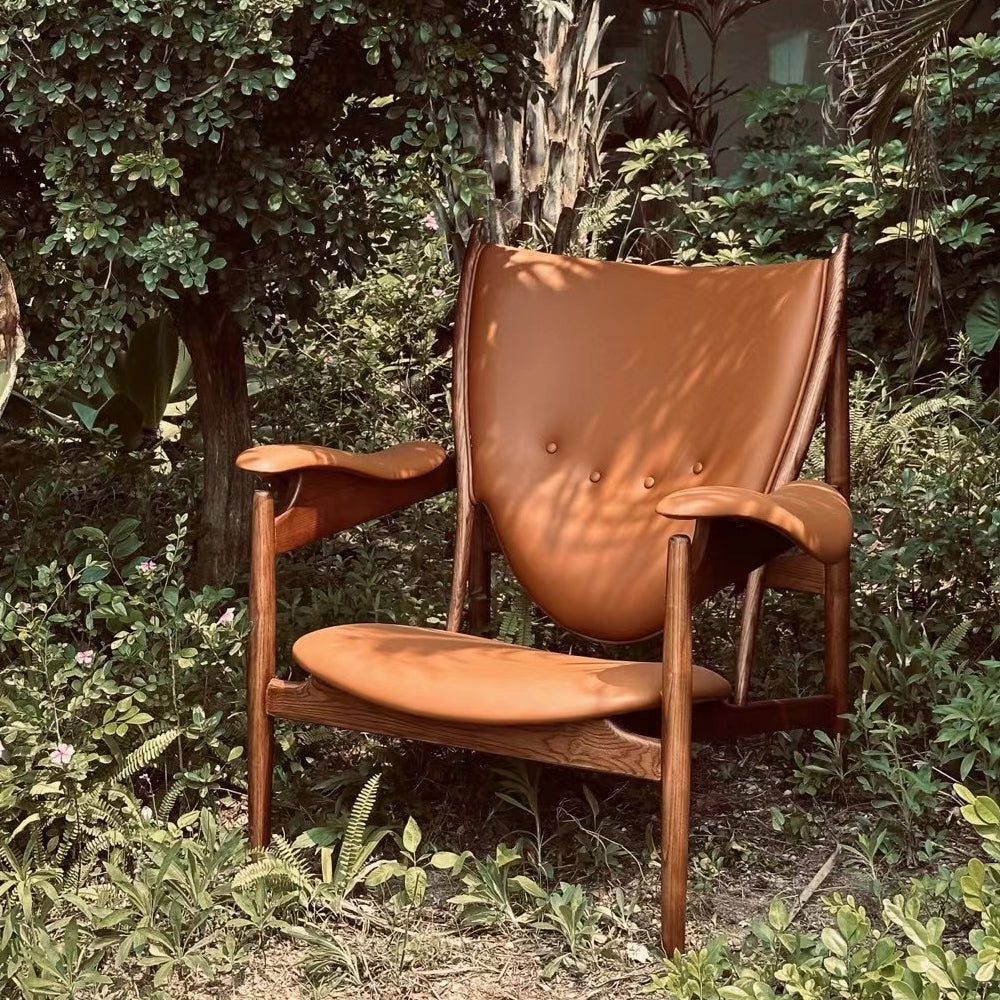 Modern Living Room Chairs Leather & Wood Chieftain Chair Outdoor Lounge Chair