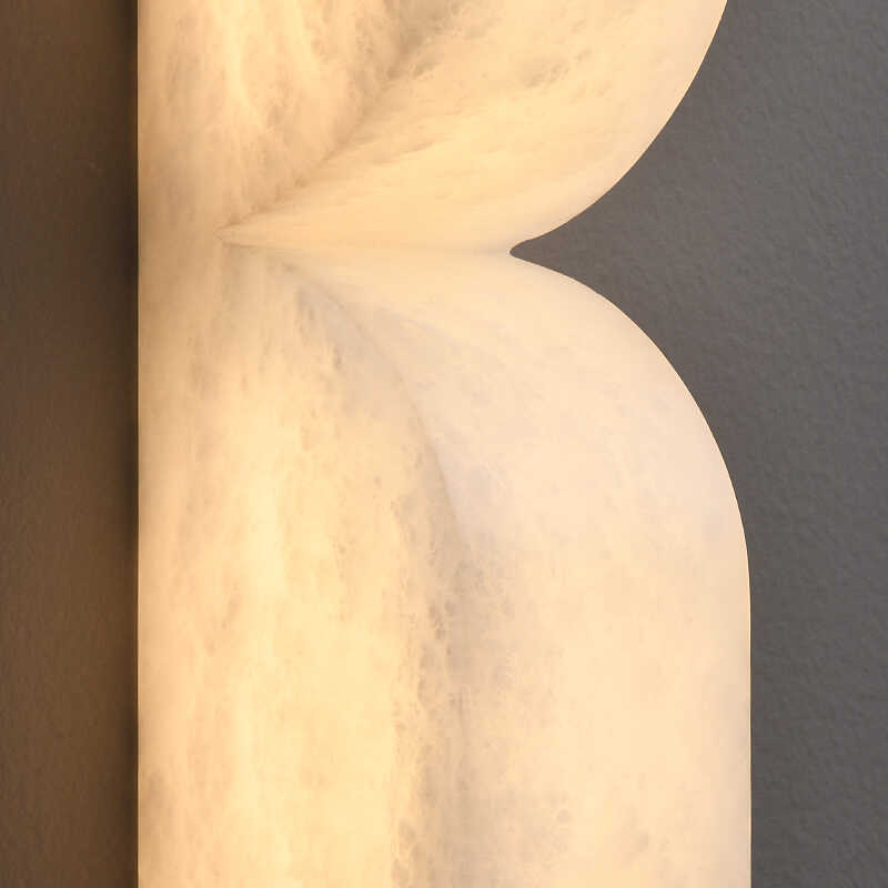 Modern Luxe Brass Natural Alabaster Wall Sconce for Entryway - SmallJoyfuzzy
