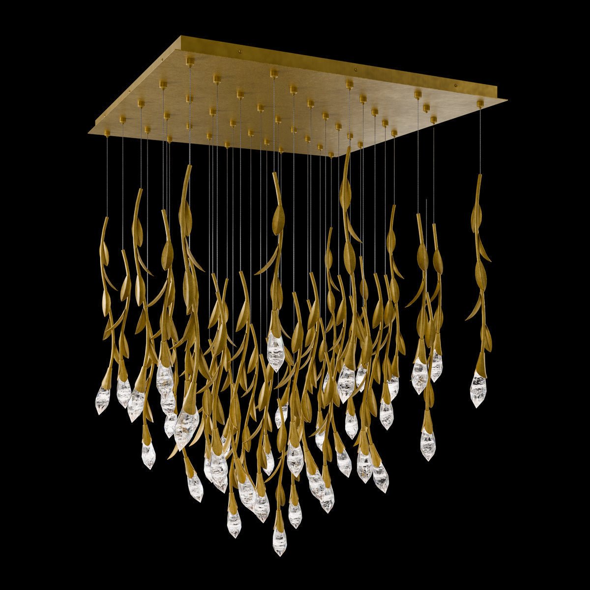 Modern Luxury Floating Branches Floral Crystal Chandelier - 13 Lights/L20"*W20"*H118.1"GoldWarm LightJoyfuzzy